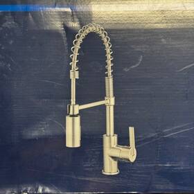 1452262 Flynt / Project Source Commercial Style Pull Down Kitchen Faucet Stainless Steel New