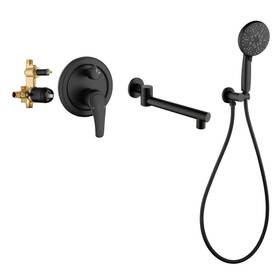 Smd-88031b Forclover Single-handle Wall-mount Roman Tub Faucet With A Long Spout And Round