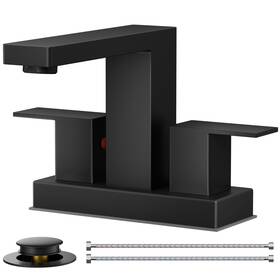 61033 Forious Black Bathroom Faucet Centerset 2 Hole 4 Inch Matte