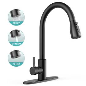 Forious 630174357411 Kitchen Faucet Pull Down Sprayer Brushed Nickel Spring Sink 1/3 Hole
