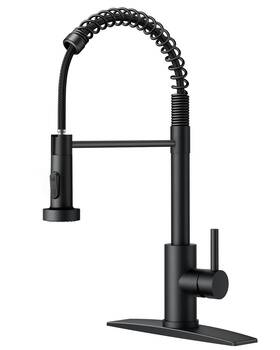 Forious 778716373175 Black Kitchen Faucet Sink With Pull Down Sprayer Commercial