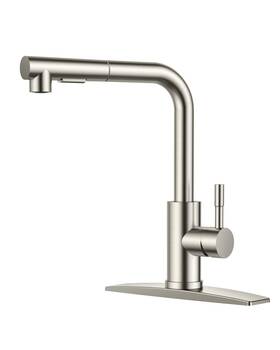 Forious 783971458871 Kitchen Faucets Pull Down Sprayer Brushed Nickel Stainless Steel Single Hand
