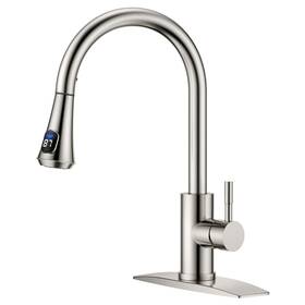 Ff0023 Forious Led Kitchen Faucet With Pull Down Sprayer Brushed Nickel Single Handle Mode