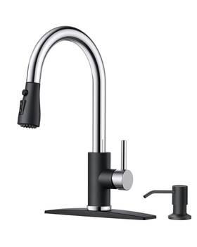 Ff0033bch-sd Forious Kitchen Faucets With Soap Dispenser And Pull Down Sprayer Bar High A
