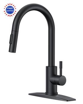 Ff0043b Forious Kitchen Faucet Pull Down Sprayer High Arc Stainless Steel Sink Black