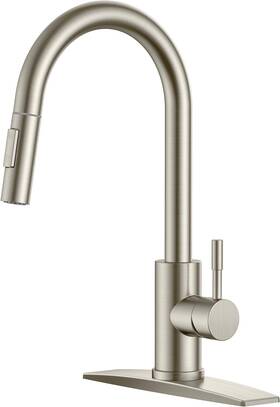 Ff0043bn Forious Kitchen Faucet With Pull Down Sprayer Brushed Nickel High Arc Modern Cl