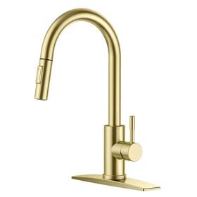 Ff0043g Forious Gold Kitchen Faucet With Pull Down Sprayer High Arc Modern Classic S