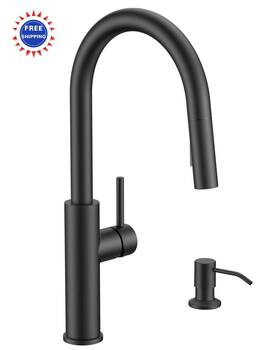 Ff0082b-sd Forious Kitchen Faucet With Soap Dispenser Modern Matte Black Stainless Steel