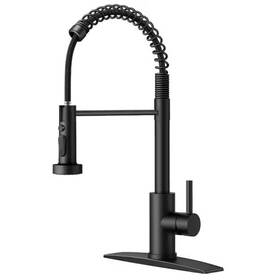 Hh0024b Forious Single Handle Kitchen Faucet With Pull Down Function Sprayer In Matte Black