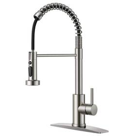 Hh0024bn Forious Pull-down Kitchen Faucet Single-handle With Deck Plate In Brushed Nickel