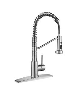 Hh0027bn Forious Single-handle Pull Down Sprayer Kitchen Faucet In Brushed Nickel