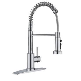 Hh51000ch Forious Single Spring Handle Kitchen Faucet With Pull Down Sprayer Sink