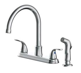 158711 Four Seasons Raleigh Double-handle High-arc Kitchen Faucet With Side Sprayer Chrome