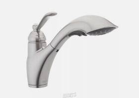 Franke 612981061876 Single Handle Pull Out Kitchen Faucet Tap Satin Nickel Soap Dispenser