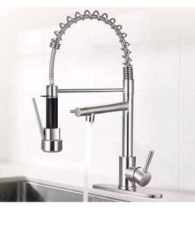 Fuz628 Freelogos Kitchen Faucet With Pull Down Lock Sprayer Single Handle High Pressure Double Hea