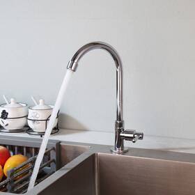 Kxp2027 Friend Deals Swivel Kitchen Sink Faucet Cold Water Only Single Hole Deck Mounted Chrome Taps