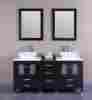 Fs015 S015 Fanoria 60 Double Sink Bathroom Cabinet Ceramic Square Marble Top Mirror Faucet 15