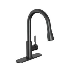 Garrick 974997630189 Single-handle Pull-down Sprayer Kitchen Faucet In Matte Black