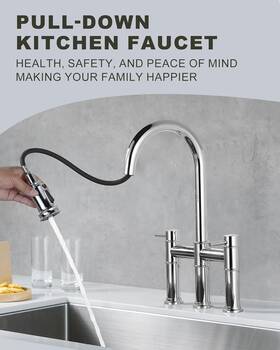 11749632 Gator Overstock Bridge Faucet For Kitchen Sink Iviga Chrome Farmhouse 3 Hole Wit