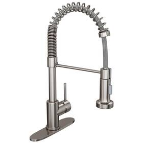 Geobella 750961457671 Kitchen Faucet With Pull Down Sprayer Brushed Nickel Single Handle S