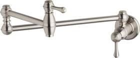 D205057ss Gerber Opulence Wall Mount Pot Filler Faucet 22inch Folding Double Joint Swi
