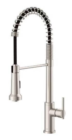 D454258ss Gerber D454258 Parma Single Handle Pre-rinse Spring Pull-down - Stainless Steel