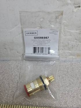 G0086987 Gerber 0086987 Hot Ceramic Cartridge With Synthetic Washer
