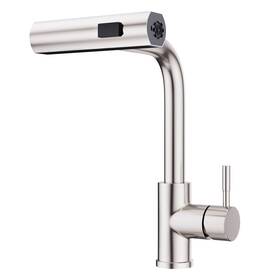 Gimili 221243491729 Waterfall Kitchen Faucet With Pull Down Sprayer Brushed Nickel Single