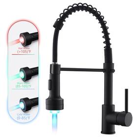 Gimili 665268641282 Black Kitchen Faucet With Sprayer Modern Single Handle Pull Down Matt