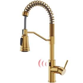 Gm1058mg Gimili Gold Touchless Kitchen Faucet With Pull Down Sprayer Brushed Brass Mo