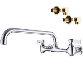 Gm1360-33c Gimili Wall Mount Sink Faucet 12 Inch Swivel Spout Brass Chrome For Utility Kitchen Laundry