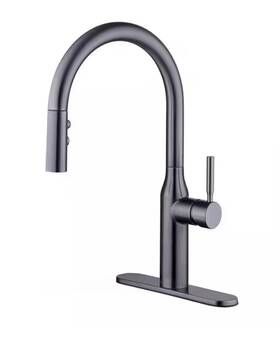 Hd67553-014707 Glaciar Bay Upson Single-handle Pull-down Sprayer Kitchen Faucet In Black Stainless