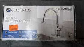 1004548603 Glacier Bay Kagen Single Handle Pull Down Sprayer Kitchen Faucet Chrome