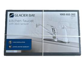 1005655262 Glacier Bay 1-handle Standard Kitchen Faucet In Chrome With White Deck Sprayer