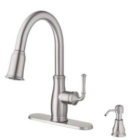 21-k153kss-gb Glacier Bay Kagan 15 In Kitchen Sink Faucet Stainless Steel With 360 Swivel Spout