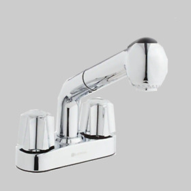 Hd67655-0a01 Glacier Bay 4 In. Centerset 2-handle Pull-out Sprayer Laundry Faucet In Chrome