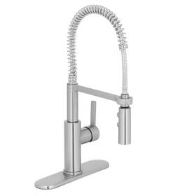 Glacier Bay 705353979231 Statham Single Handle Coil Spring Neck Pull-down Sprayer Kitchen Faucet With Tur
