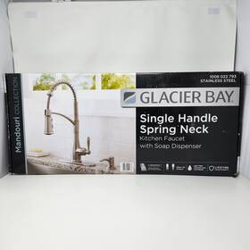 Hd67458-1308d2 Glacier Bay 923848959788 Mandouri Spring Neck Pull-down Kitchen Faucet In Stainless Steel