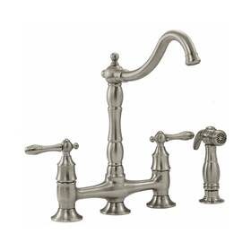Glacier Bay 925699944234 Lyndhurst 2-handle Bridge Kitchen Faucet With Side Sprayer In Brushed Nickel