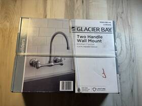 Glacier Bay 925699959498 Glaciers Builders 2-handle Wall Mount High-arc Kitchen Faucet Chrome