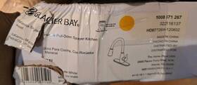 1008 Glacier Bay 925699960500 Mckenna Pull Down Kitchen Faucet White Turbospray Open
