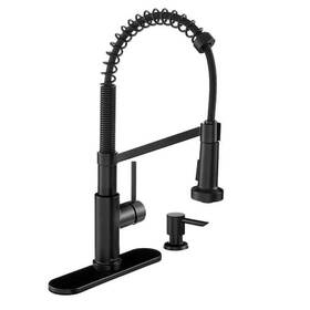Glacier Bay 925699962900 Ggage Single-handle Spring Neck Faucet With Soap Dispenser In Matte Black