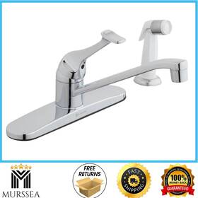 Hd67103w-1701 Glacier Bay Single-handle Standard Kitchen Faucet With White Side Sprayer In Polished Chrome