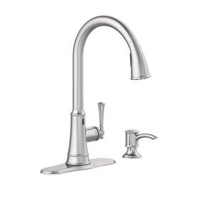 Hd67249w-103402 Glacier Bay Hemming Touchless Pull Down Kitchen Faucet Soap Dispenser Stainless