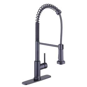 Hd67458-1710h Glacier Bay Kitchen Faucet Single-handle Spring Neck Pull Down Matte Black