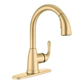 Hd67551-154405 Glacier Bay Dylan Single-handle Pull-down Sprayer Kitchen Faucet In Matte Gold