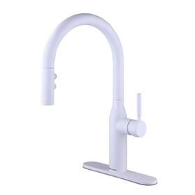 Hd67553-010602 Glacier Bay Upson Single-handle Pull-down Sprayer Kitchen Faucet In Matte White