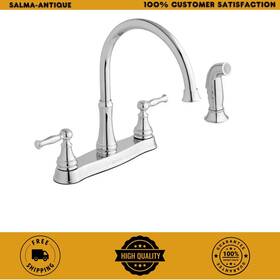 Hd67568-1101 Glacier Bay New Double Handle Kitchen Faucet With Side Sprayer Polished Chrome High-arc Design
