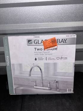 Hd67568-1201 Glacier Bay Melina Two Handle Kitchen Faucet With Side Sprayer Chrome Read Descript