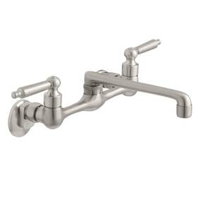 Hd67736-0008d2 Glacier Bay Standard Kitchen Faucet Double-handle Wall Mount Stainless Steel